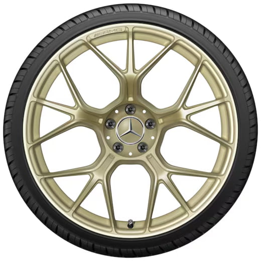 Jantes forgées AMG 21 pouces AMG GT C192 à branches croisées or | A1924011300/1400 1X71
