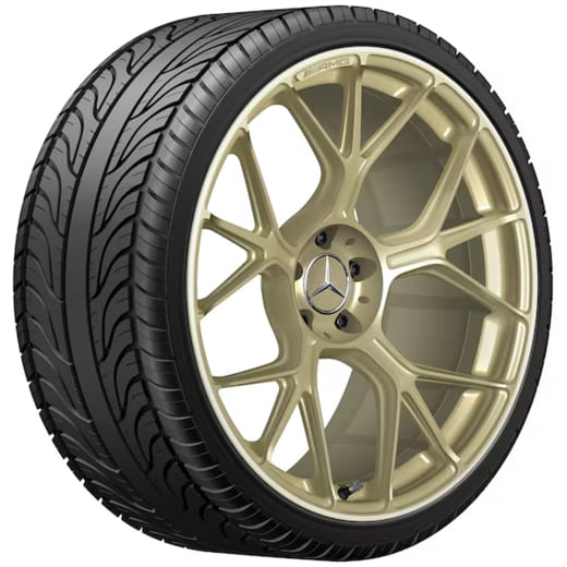 Jantes forgées AMG 21 pouces AMG GT C192 à branches croisées or | A1924011300/1400 1X71