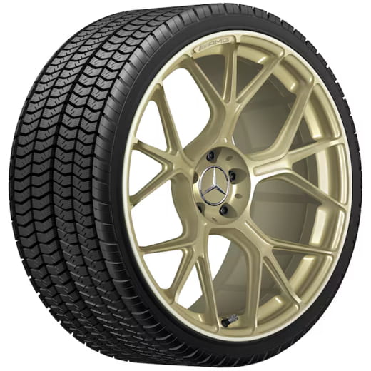 Jantes forgées AMG 21 pouces AMG GT C192 à branches croisées or | A1924011300/1400 1X71