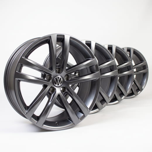 Lot de jantes 18 pouces | Salvador à 5 doubles branches | VW Golf 7 VII | Original Volkswagen | Golf7-Salvador-18-grau