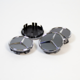 Lot de cache moyeu gris Himalaya avec étoile chromée Original Mercedes-Benz 66,8 mm