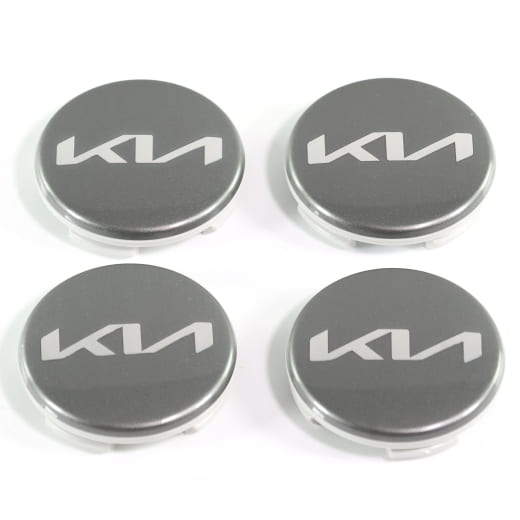 Jeu de cache moyeu bicolor gunmetal 50 mm nouveau logo Original Kia | 66400ADE91BCA-Set