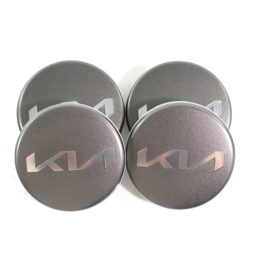 Cache moyeu kit graphite gris satin finish 50mm nouveau logo Kia d'origine | 66400ADE91GRA-Set