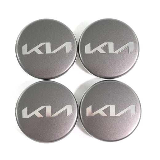 Cache moyeu kit graphite gris satin finish 50mm nouveau logo Kia d'origine | 66400ADE91GRA-Set