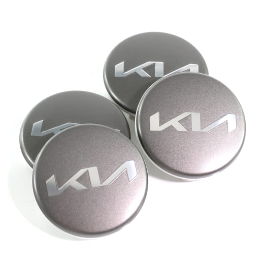 Cache moyeu kit graphite gris satin finish 50mm nouveau logo Kia d'origine | 66400ADE91GRA-Set