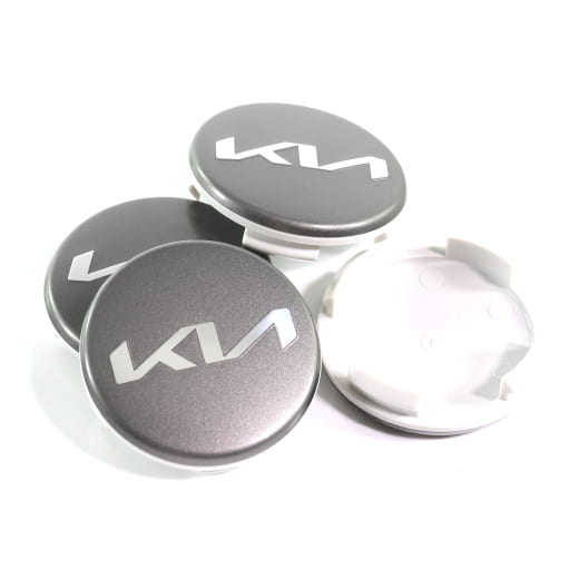 Cache moyeu kit graphite gris satin finish 50mm nouveau logo Kia d'origine | 66400ADE91GRA-Set