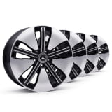 Jeu de jantes 18 pouces EQA H243 roue à 5 doubles branches, noir tourné brillant, original Mercedes‑