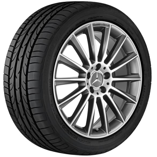 Jeu de jantes AMG 19 pouces à multibranches GLA X156 gris titane Original Mercedes-Benz | A15640128007X21-Satz