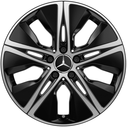 Jeu de jantes 18 pouces A-Klasse W177 5 trous Aero noir finition tournée | A1774010500 7X23-W177