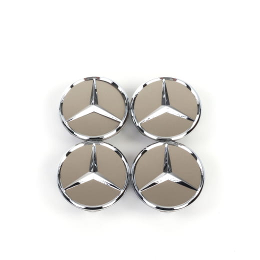 Juego de tapacubos techgold con estrella cromada Original Mercedes-Benz 66,8 mm | A0004003800 1190-B