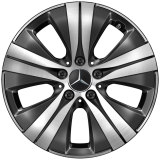 Juego de llantas 17 pulgadas Clase C S206 Hybrid 5 radios dobles negro Original Mercedes-Benz
