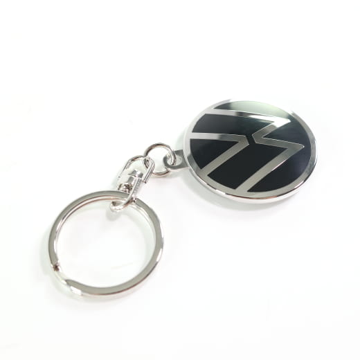 Keychain New VW Logo black chrome Genuine Volkswagen | 000087010BQ