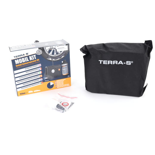 Kit de réparation de pneu avec compresseur d’air et produit d’étanchéité 450 ml Original VW | 5H0071211A