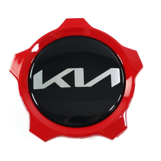 Jeu de cache moyeu noir brillant avec bord rouge pour jantes GT Kia d'origine | 52960Q5RR0-Set