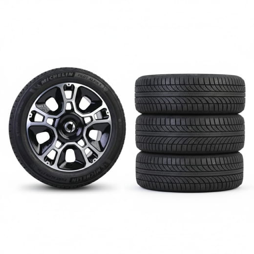 Set ruote complete invernali 19 pollici Original smart #5 HY11 a razze incrociate tornite | QAP8893446619-Winter-Michelin-19