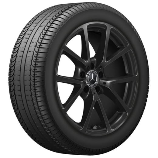 Juego de llantas de 18 pulgadas CLE A236 descapotable negro Original Mercedes-Benz | A2364010300 7X43-A236