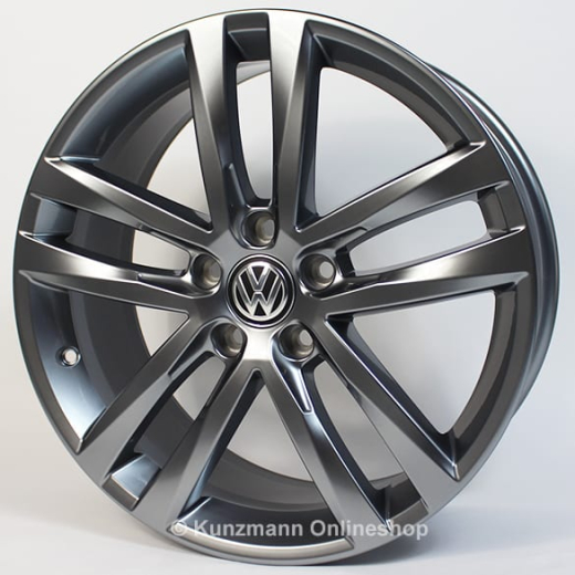 Juego de llantas de 18 pulgadas | Salvador de 5 radios dobles | VW Golf 7 VII | Original Volkswagen | Golf7-Salvador-18-grau