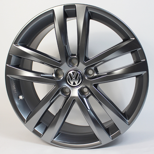 Juego de llantas de 18 pulgadas | Salvador de 5 radios dobles | VW Golf 7 VII | Original Volkswagen | Golf7-Salvador-18-grau