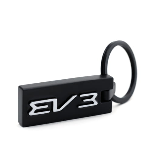 Llavero EV3, inscripción negra de metal, Kia original | 66951ADE2704