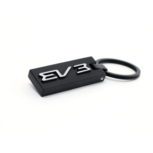 Llavero EV3, inscripción negra de metal, Kia original | 66951ADE2704