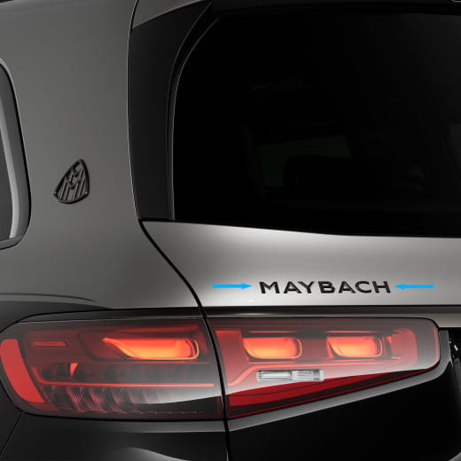 Maybach Opschrift Night Series Zwart-Chroom Kofferbakdeksel  | Maybach-Schriftzug-schwarz-167