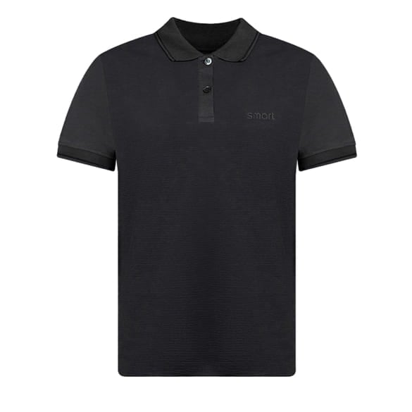 Mens polo shirt black carbon Genuine smart 