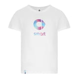 Mens T-shirt white with colourful logo Genuine smart 