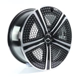Set di cerchi da 20 pollici a 5 razze EQE V295 nero tornito lucido Original Mercedes-Benz