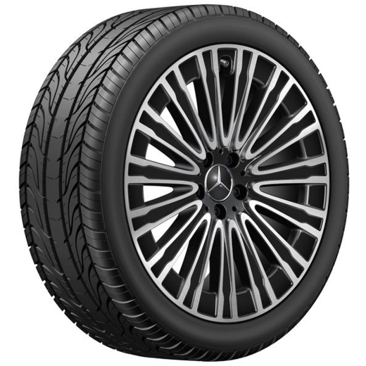 Set di cerchi EQE V295 da 20 pollici nero tornito lucido | A2954011900-7X23