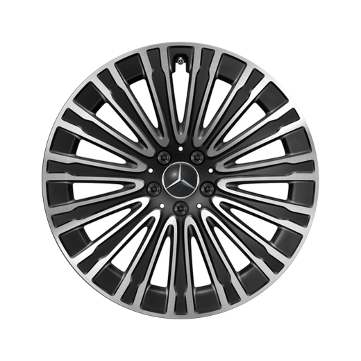 Set di cerchi EQE V295 da 20 pollici nero tornito lucido | A2954011900-7X23