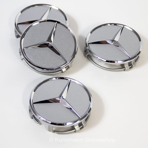 Kit de cache moyeu original Mercedes-Benz en titansilber avec étoile chromée | B66470202