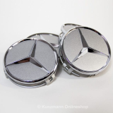 Kit de cache moyeu titansilber avec étoile chromée Original Mercedes-Benz 