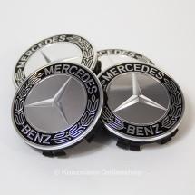 Mercedes-Benz laurel design wheel hub inserts set in black | A17140001259040
