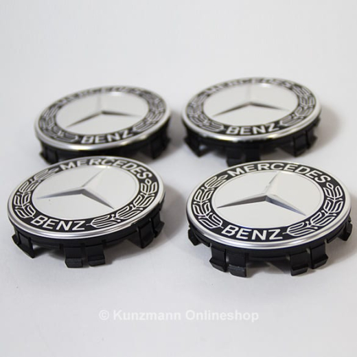Naafdoppen lauwerkrans 71,8 mm zwart Origineel Mercedes-Benz | A1714000125 9040