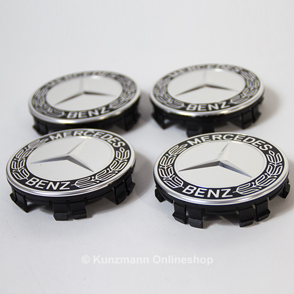 Naafdoppen lauwerkrans 71,8 mm zwart Origineel Mercedes-Benz | A1714000125 9040