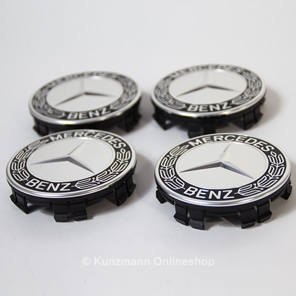 Nabendeckel Lorbeerkranz 71,8 mm Schwarz Original Mercedes-Benz | A1714000125 9040