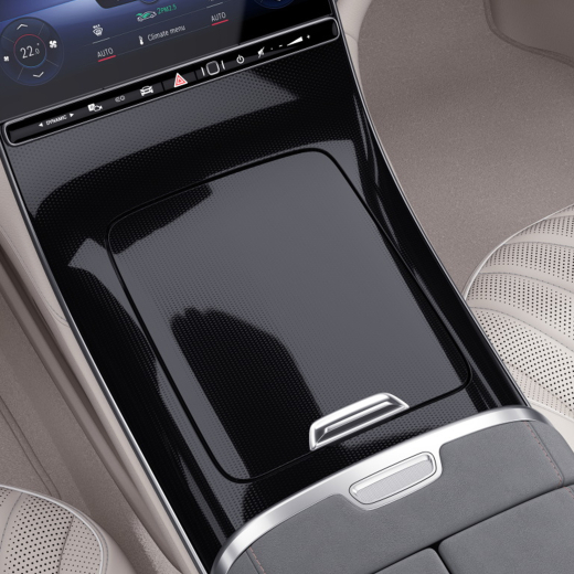 Middenconsole fijnstructuurlook zwart EQS V297 Origineel Mer | EQS-Feinstrukturoptik-schwarz-Mittelkonsole