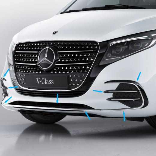 Modanature paraurti anteriore Classe V W447 MoPf2 cromate AMG Line Original Mercedes-Benz | front-chrome-AMG-447