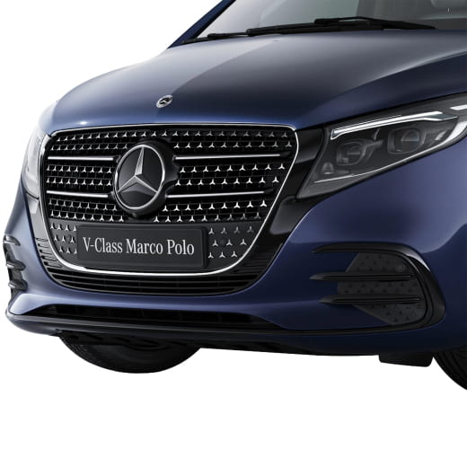 Modanature paraurti anteriore V-Klasse W447 MoPf2 Night Package AMG Line Original Mercedes-Benz | front-black-AMG-447
