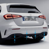 Moldura del paragolpes trasero Night Package Clase A W177 berlina compacta Original Mercedes-Benz