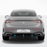 Moldura parachoques trasero Night Paket CLE C236 Coupé Original Mercedes-Benz
