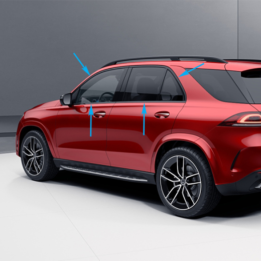 Molduras de borde negro Night Package GLE V167 | GLE-SUV-V167-Night-Fenster