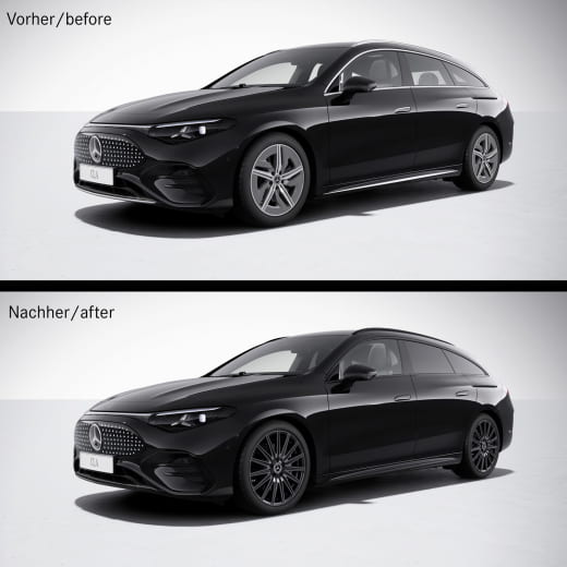 Molduras de las ventanas CLA EQ X174 negras Original Mercedes-Benz | Zierleisten-Night-X174