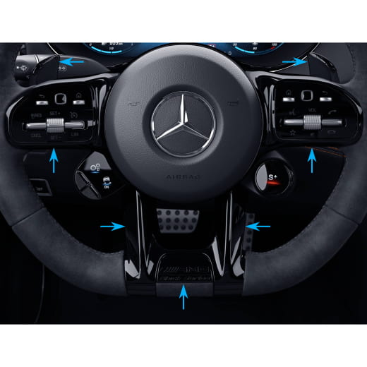 Cubiertas del volante AMG GT C190 Night Paket Black Series Original Mercedes-Benz | C190-Night-Paket-Lenkrad-BS-K