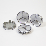 Naafdoppen set titanzilver met chroomster Original Mercedes-Benz 57mm