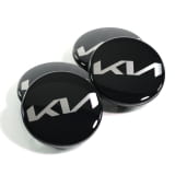 Naafdoppen set glanzend zwart 47 mm nieuw logo Origineel KIA