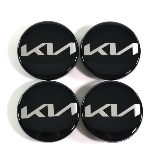 Naafdoppen set glanzend zwart 47 mm nieuw logo Origineel KIA | 52960Q2100-Set