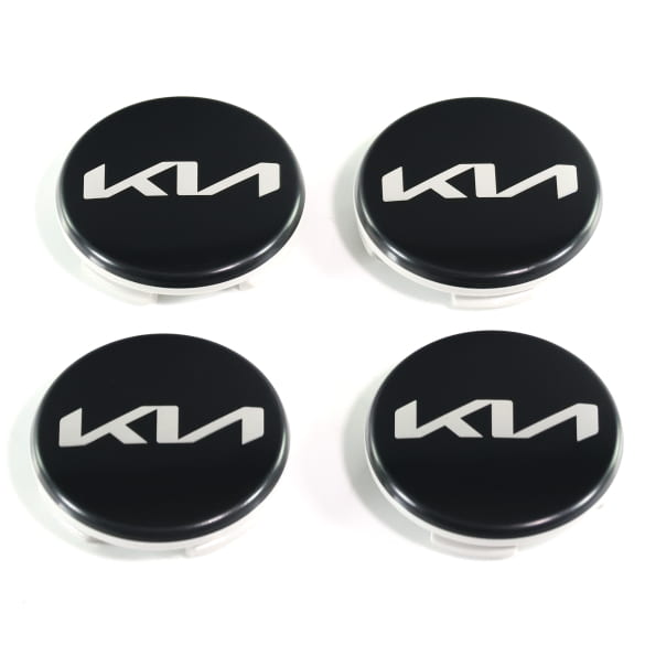 Naafdoppen set zwart satijn finish 50 mm nieuw logo Original KIA