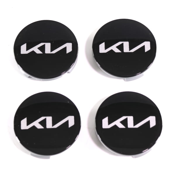 Nabendeckel Satz Schwarz glänzend 49mm neues Logo Original KIA | 66400ADE91BLB-Set