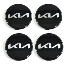 Nabendeckel Satz schwarz glänzend 50mm neues Logo Original KIA | 66400ADE91BLBR-Set